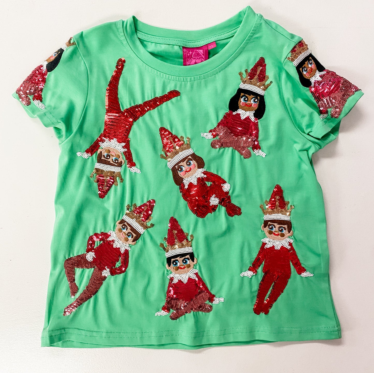 Queen of Sparkles Green Elf on the Shelf Tee - Kids
