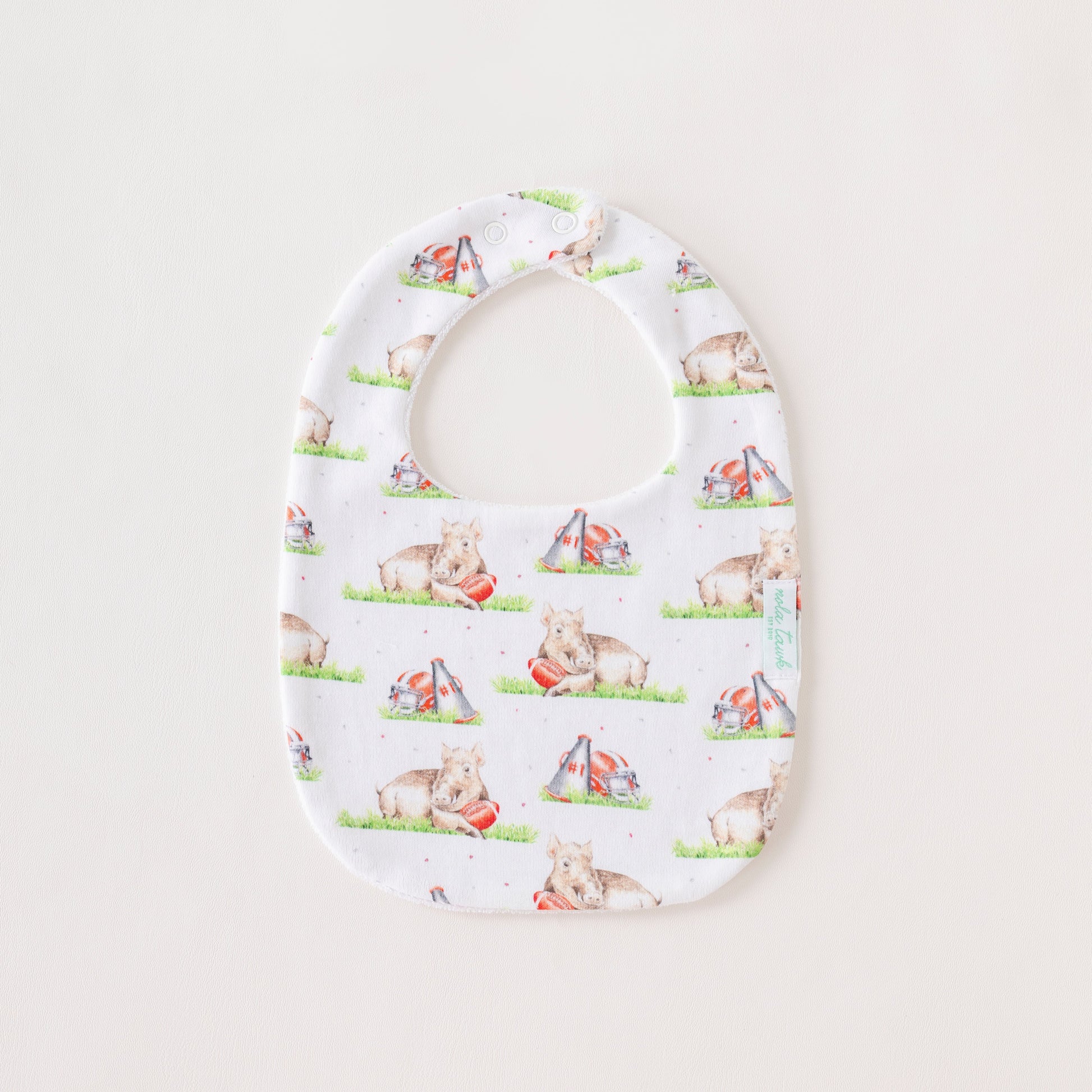 Mascot Mania in Arkansas Organic Cotton Baby Bib-Rogue Magnolia Custom Designs