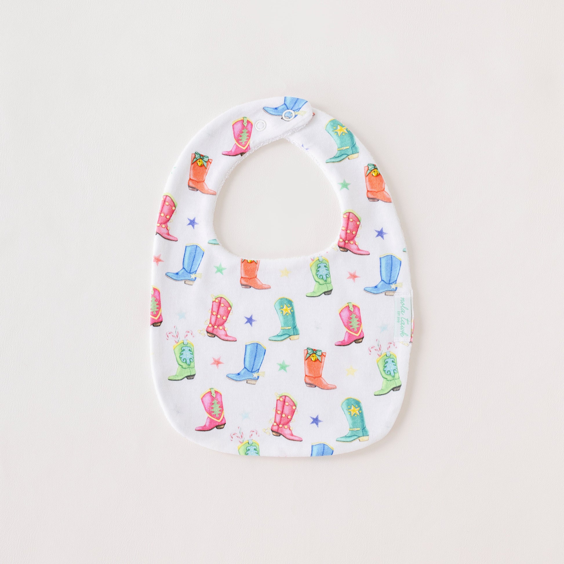Jingle Boots Organic Cotton Bib-Rogue Magnolia Custom Designs