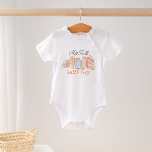 My First Game Day - Texas Organic Cotton Onesie-Rogue Magnolia Custom Designs