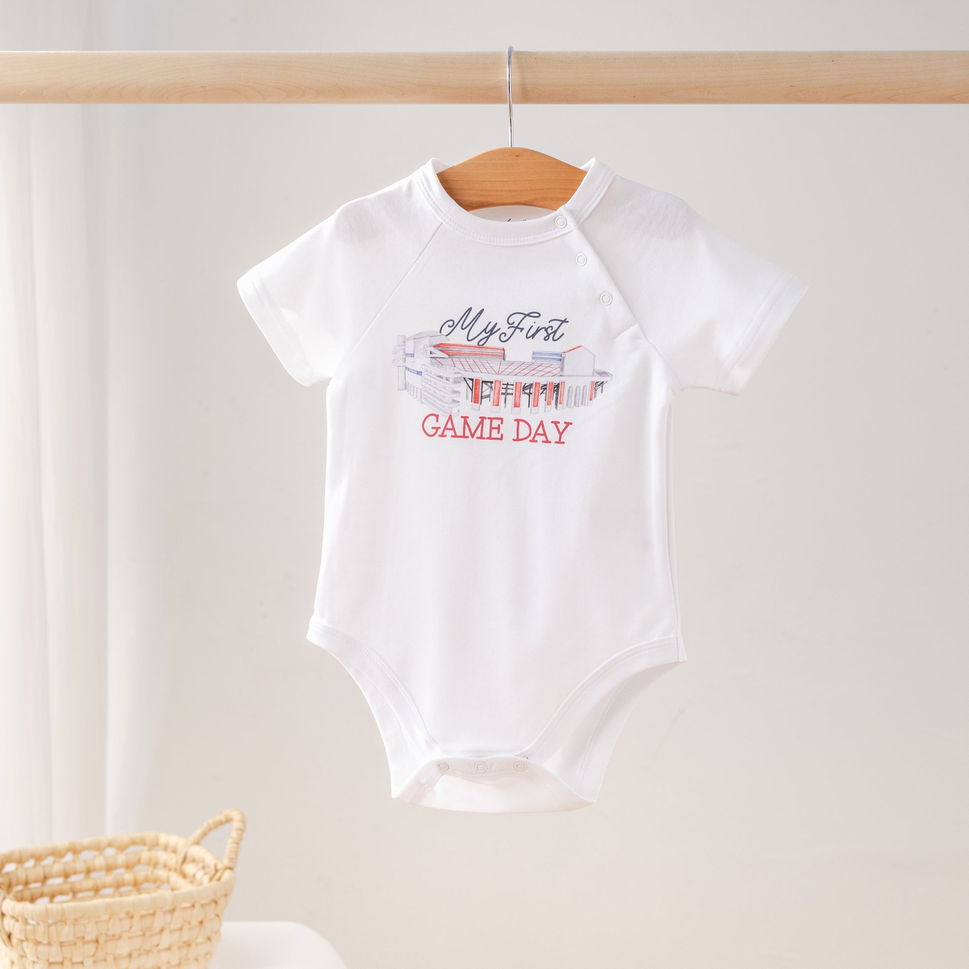 My First Game Day - Ole Miss Organic Cotton Onesie-Rogue Magnolia Custom Designs