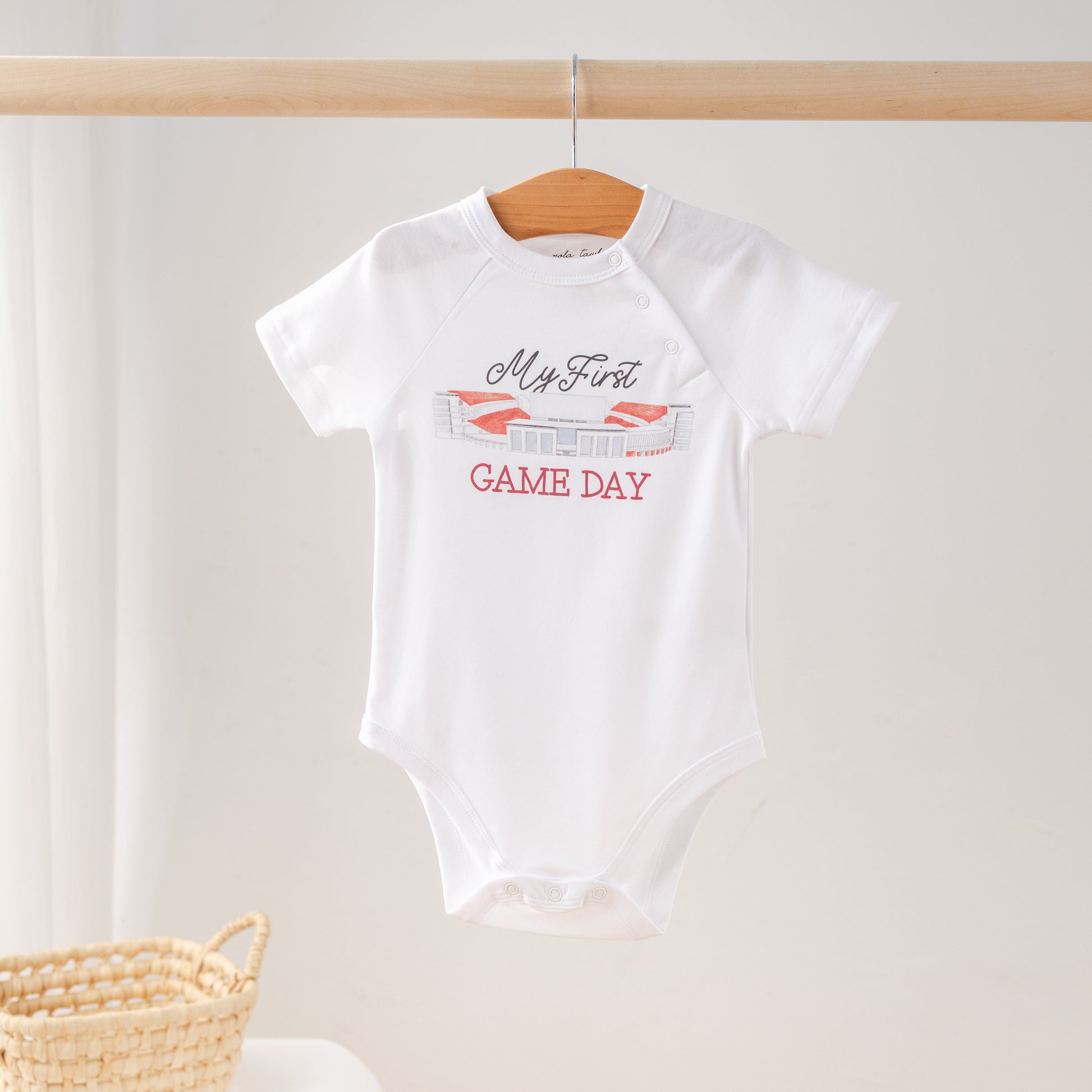My First Game Day - Arkansas Organic Cotton Onesie-Rogue Magnolia Custom Designs