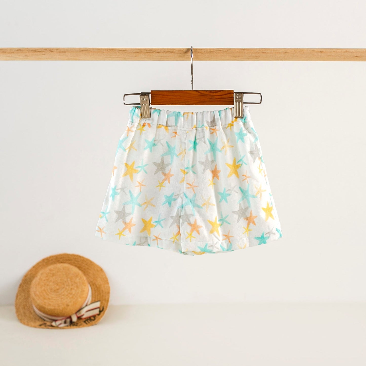 Starfish Organic Muslin Shorts-Rogue Magnolia Custom Designs