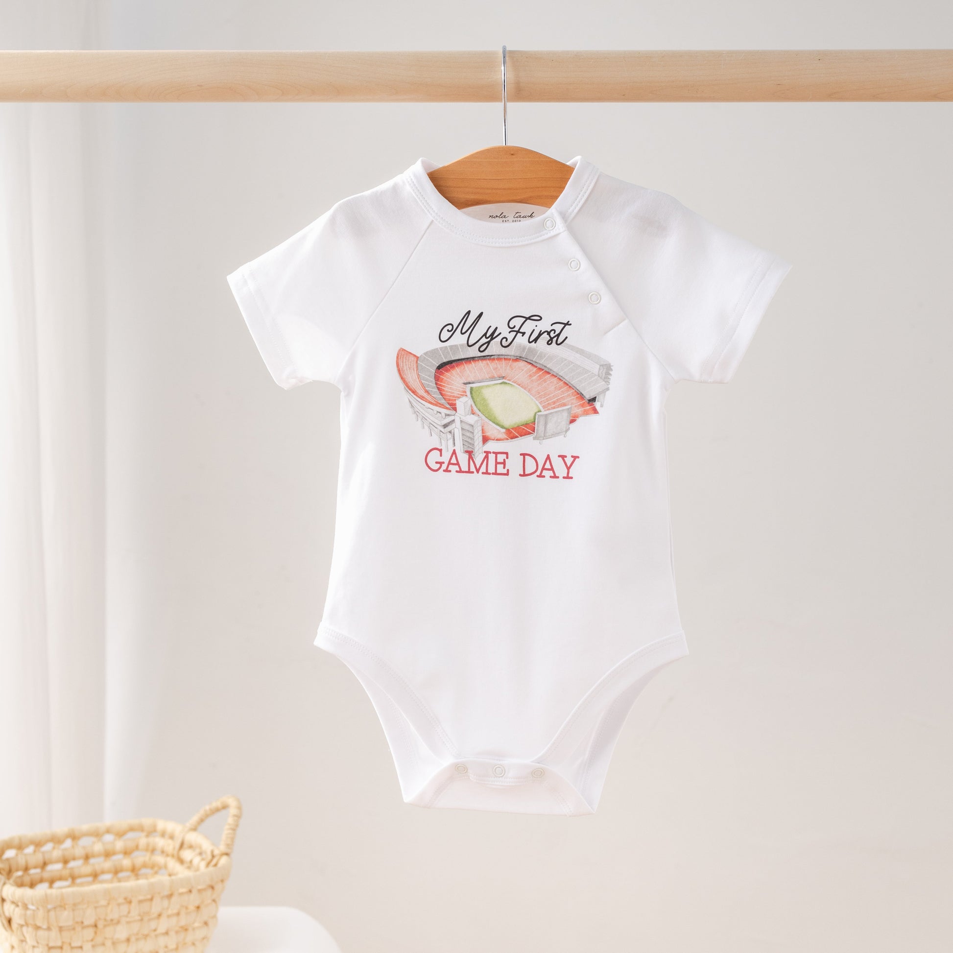 My First Game Day - Georgia Organic Cotton Onesie-Rogue Magnolia Custom Designs