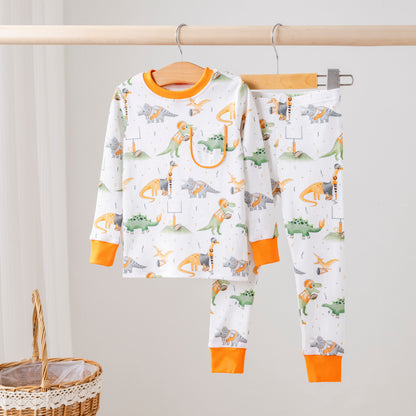 Texas Dinos All-Stars Organic Cotton Kids Pajamas-Rogue Magnolia Custom Designs