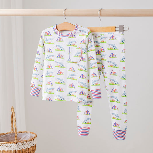 Mascot Mania in Ole Miss Organic Cotton Kids Pajamas-Rogue Magnolia Custom Designs