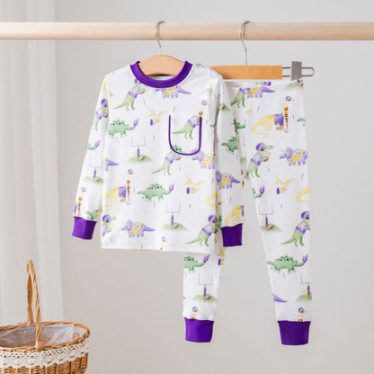 LSU Dinos All-Stars Organic Cotton Kids Pajamas-Rogue Magnolia Custom Designs