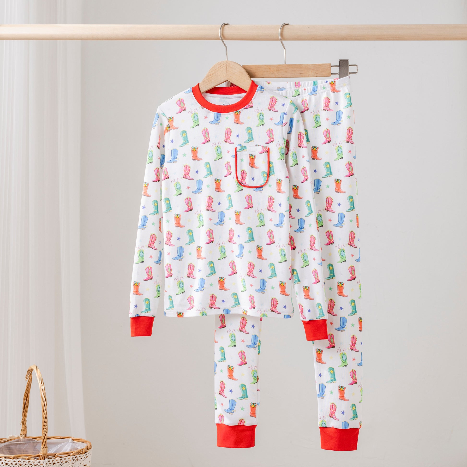 Jingle Boots Organic Cotton Kids Pajamas-Rogue Magnolia Custom Designs