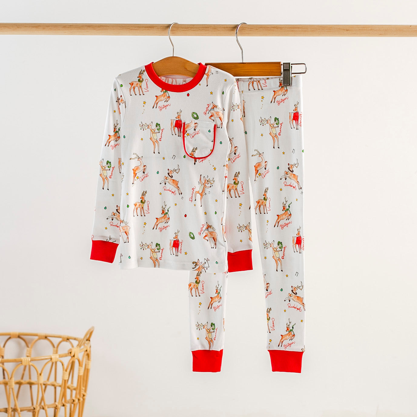 Oh Deer, Christmas is Here! Organic Cotton Pajama Set-Rogue Magnolia Custom Designs