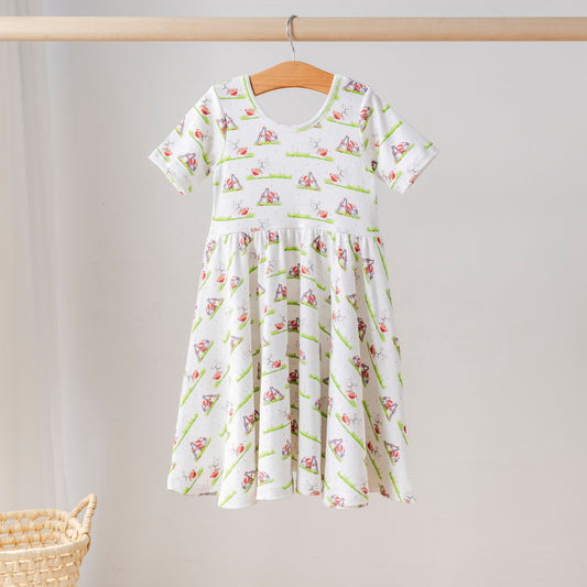 Mascot Mania in Georgia Organic Cotton Dress for Kids-Rogue Magnolia Custom Designs