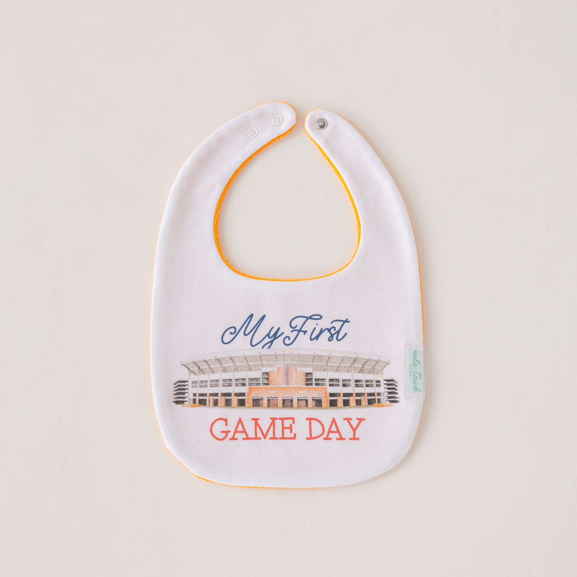 My First Game Day - Auburn Organic Cotton Baby Bib-Rogue Magnolia Custom Designs