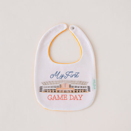 My First Game Day - Auburn Organic Cotton Baby Bib-Rogue Magnolia Custom Designs