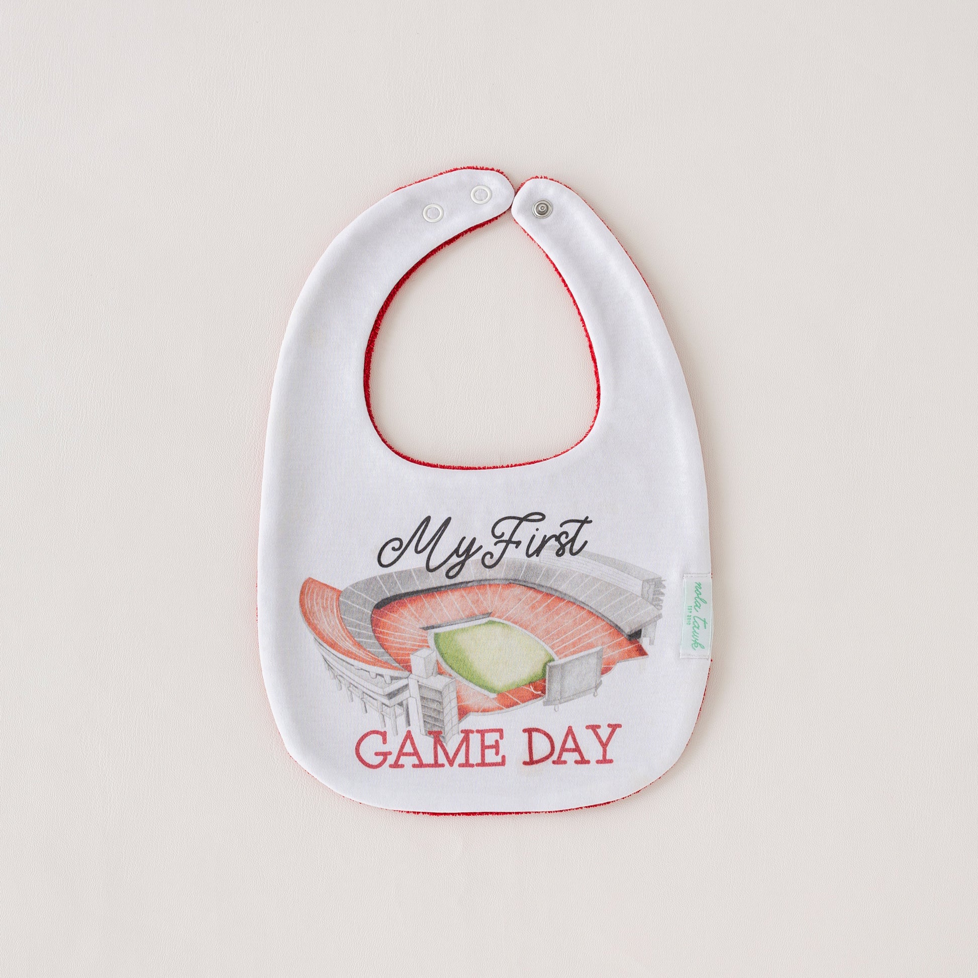 My First Game Day - Georgia Organic Cotton Baby Bib-Rogue Magnolia Custom Designs