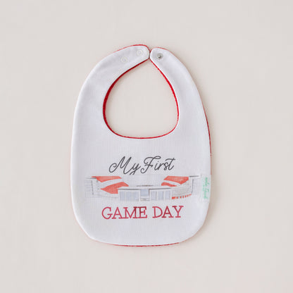 My First Game Day - Arkansas Organic Cotton Baby Bib-Rogue Magnolia Custom Designs