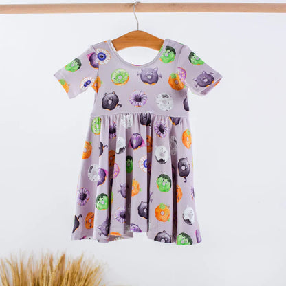 Spooky Sprinkles Cotton Twirl Dress – Organic Girls Halloween Dress