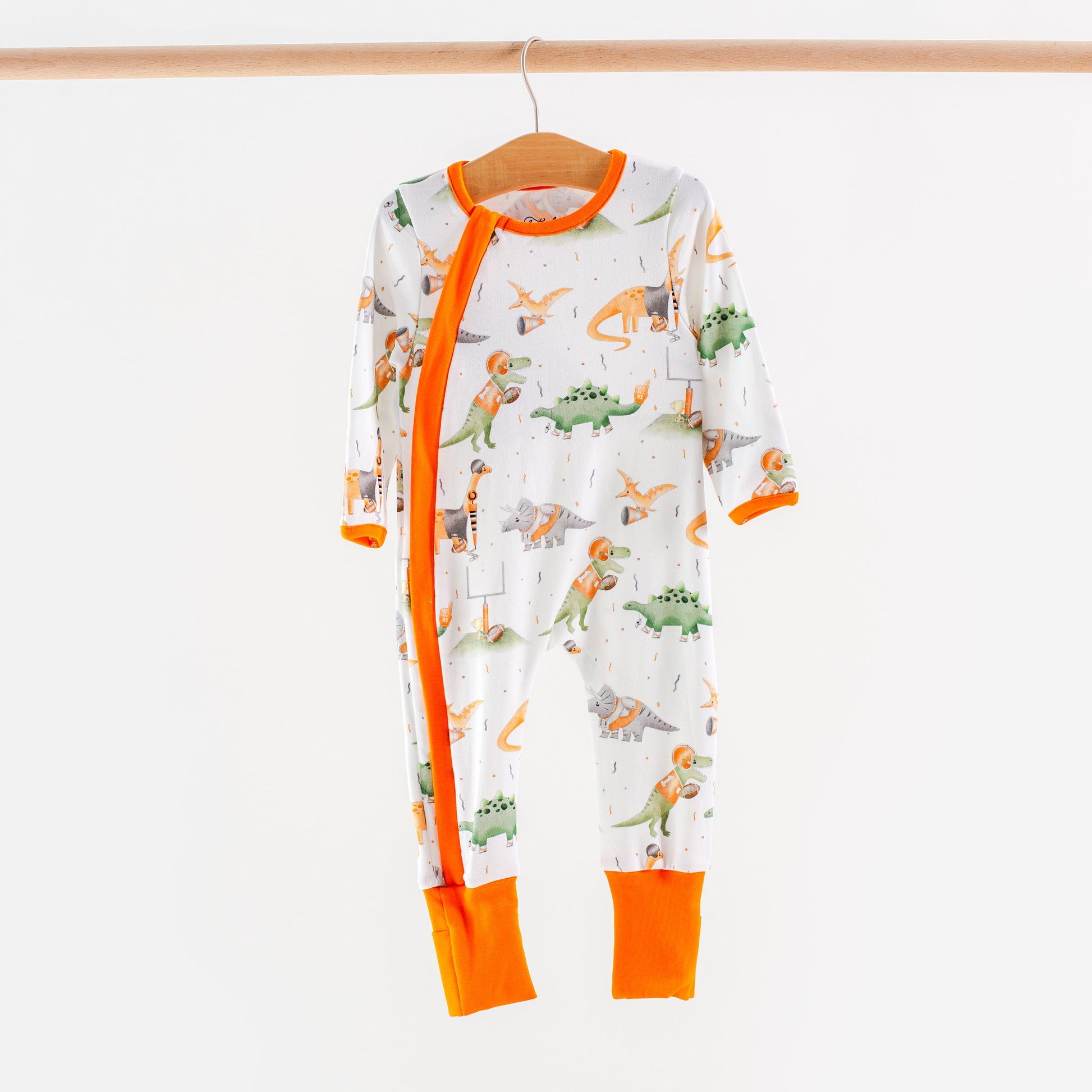 Texas Dinos All-Stars Organic Cotton Kids Pajamas-Rogue Magnolia Custom Designs