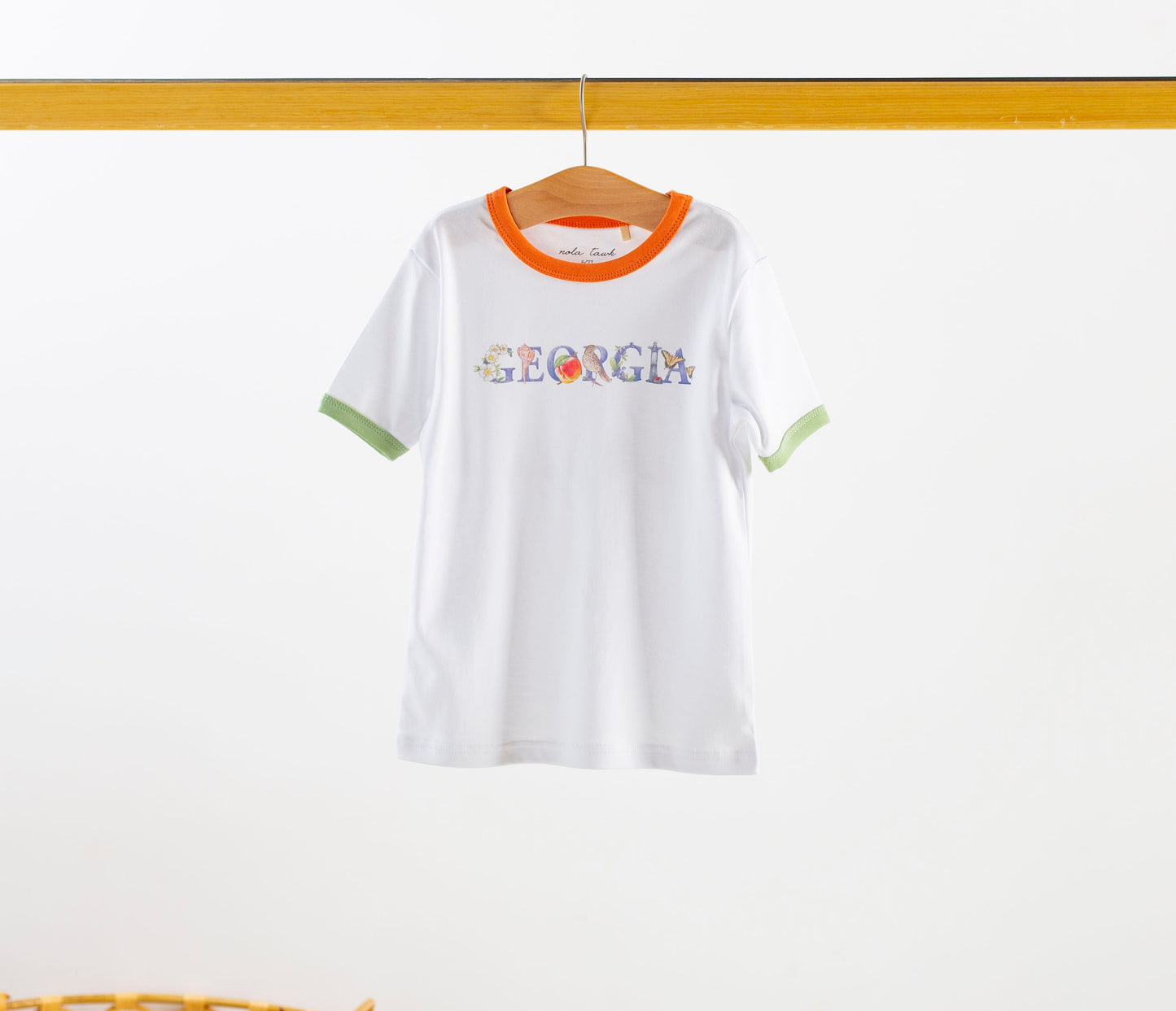 Peachy Georgia Organic Cotton Tee-Rogue Magnolia Custom Designs