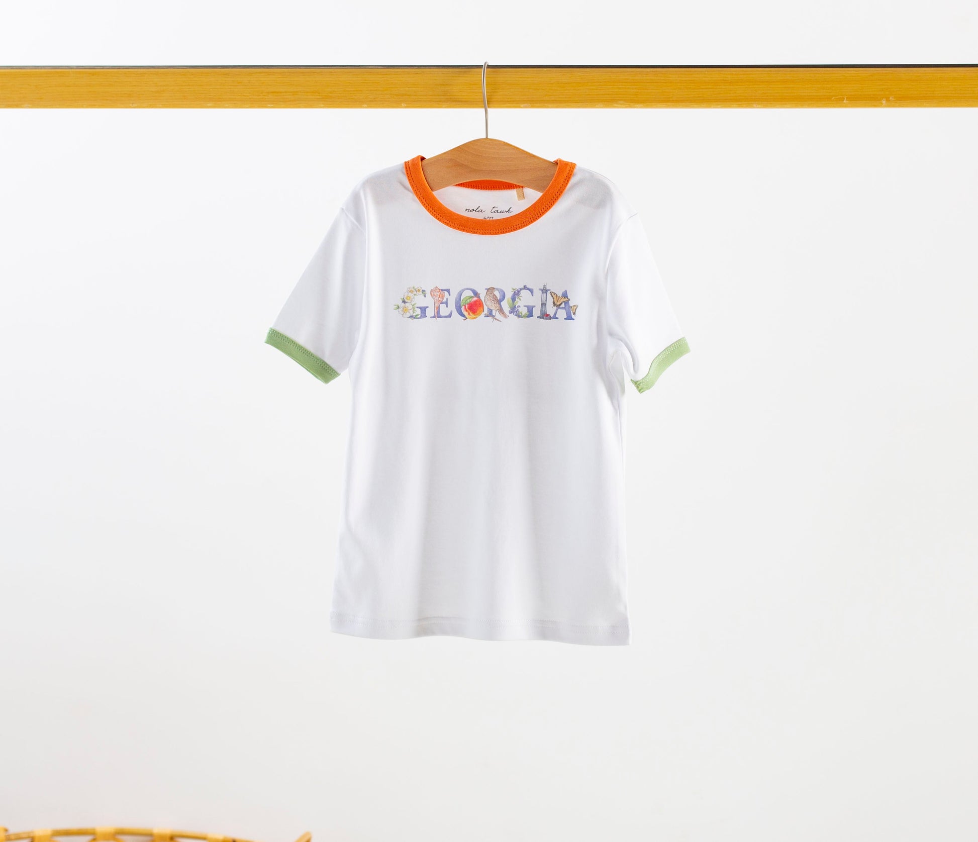 Peachy Georgia Organic Cotton Tee-Rogue Magnolia Custom Designs