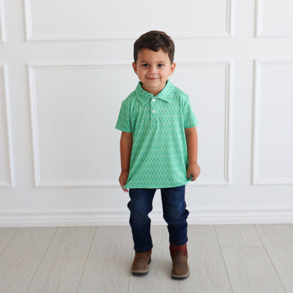 Boys Christmas Tree Polo – Holiday Performance Shirt