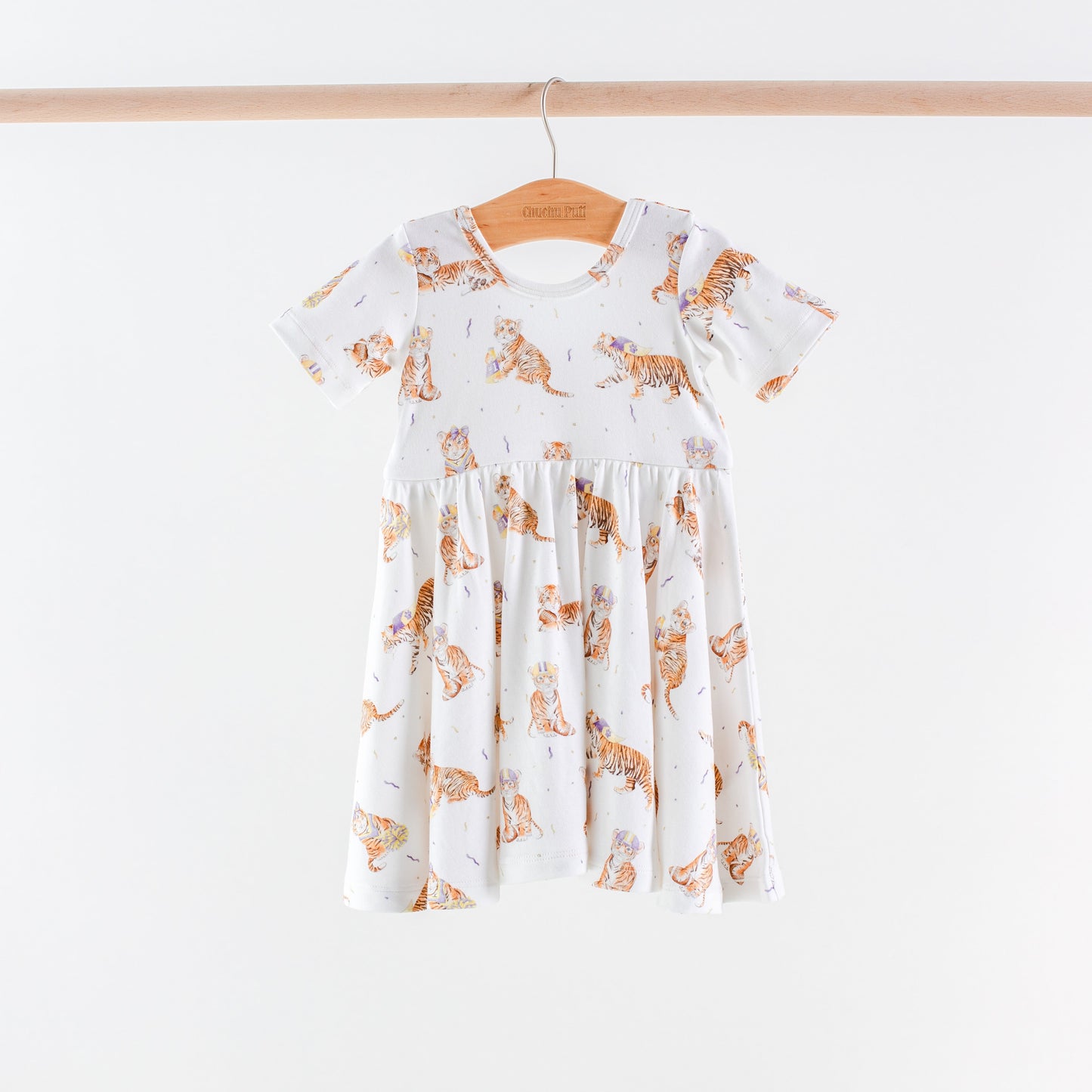 MVC: Louisiana Tigers Organic Cotton Twirl Dress-Rogue Magnolia Custom Designs