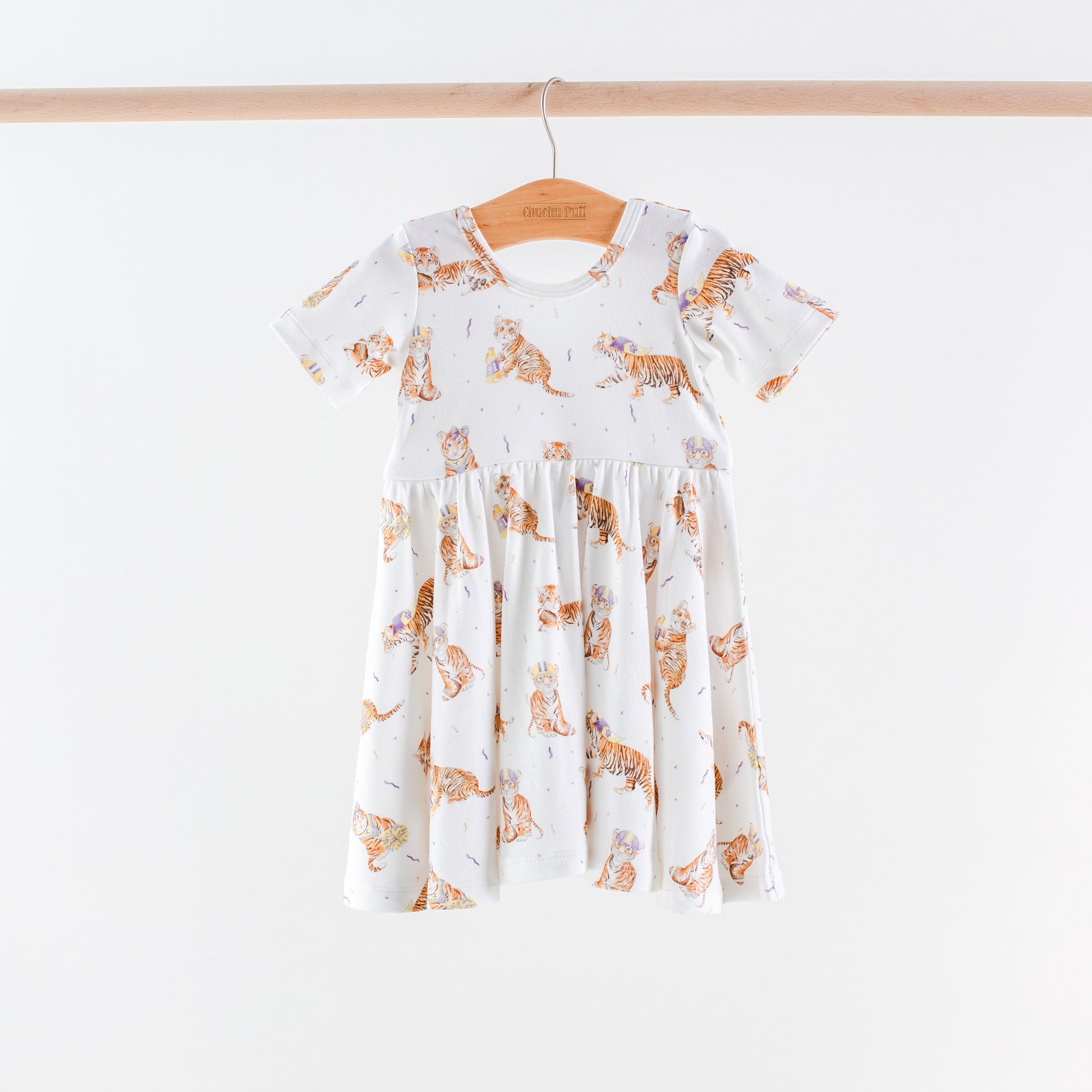MVC: Louisiana Tigers Organic Cotton Twirl Dress-Rogue Magnolia Custom Designs