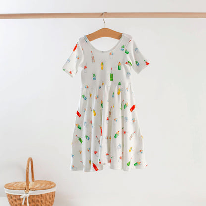 Sugar, Ice, & Everything Nice Organic Cotton Twirl Dress-Rogue Magnolia Custom Designs