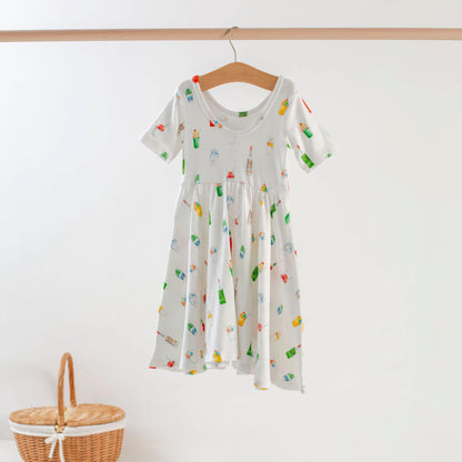 Sugar, Ice, & Everything Nice Organic Cotton Twirl Dress-Rogue Magnolia Custom Designs