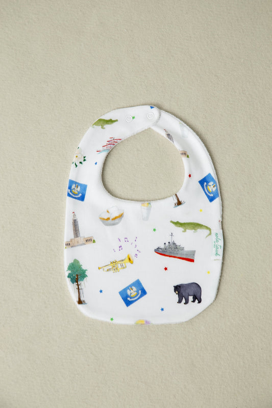 Louisiana Kids Cotton Bib-Rogue Magnolia Custom Designs
