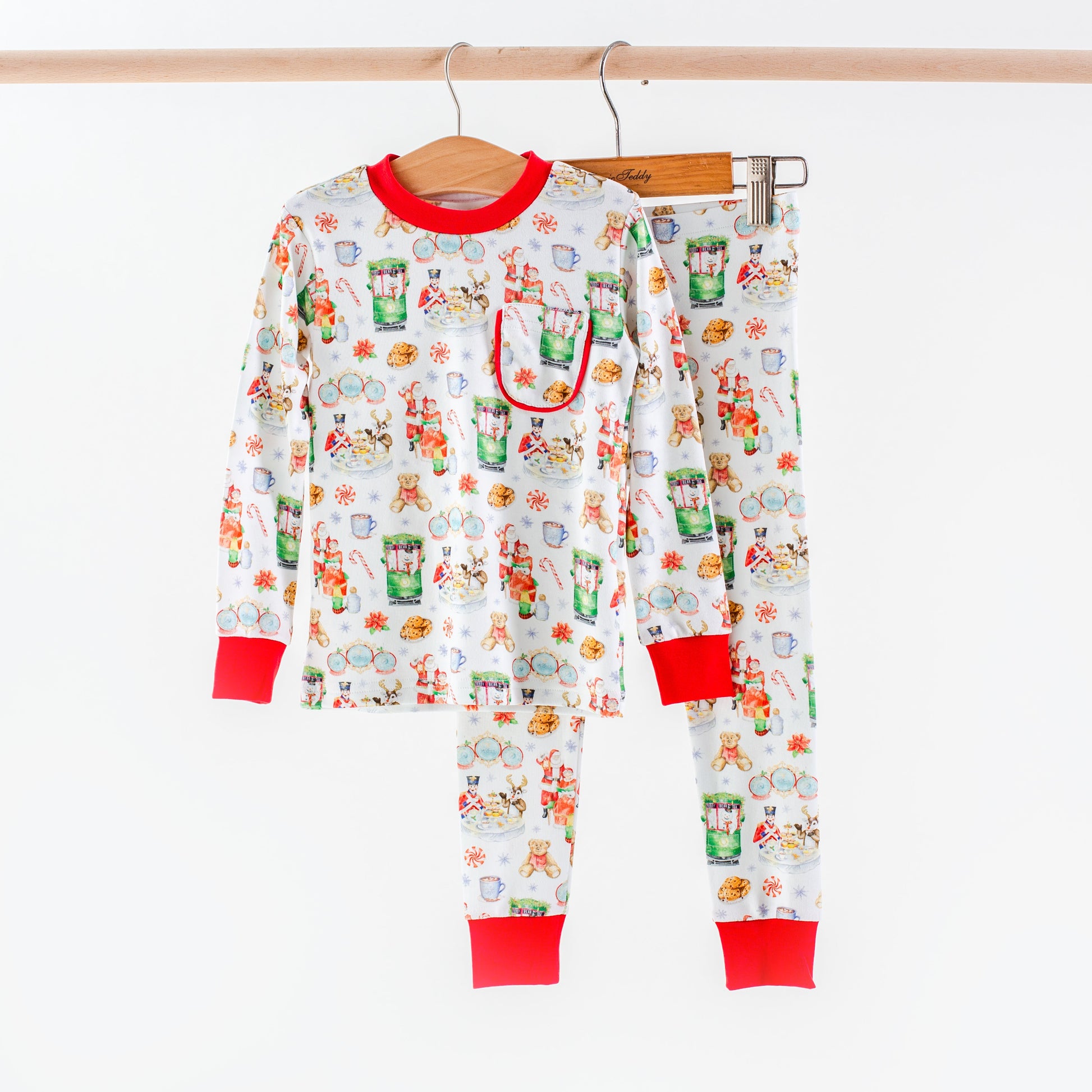 Teddy Bear Tea Organic Cotton Kids Pajamas-Rogue Magnolia Custom Designs