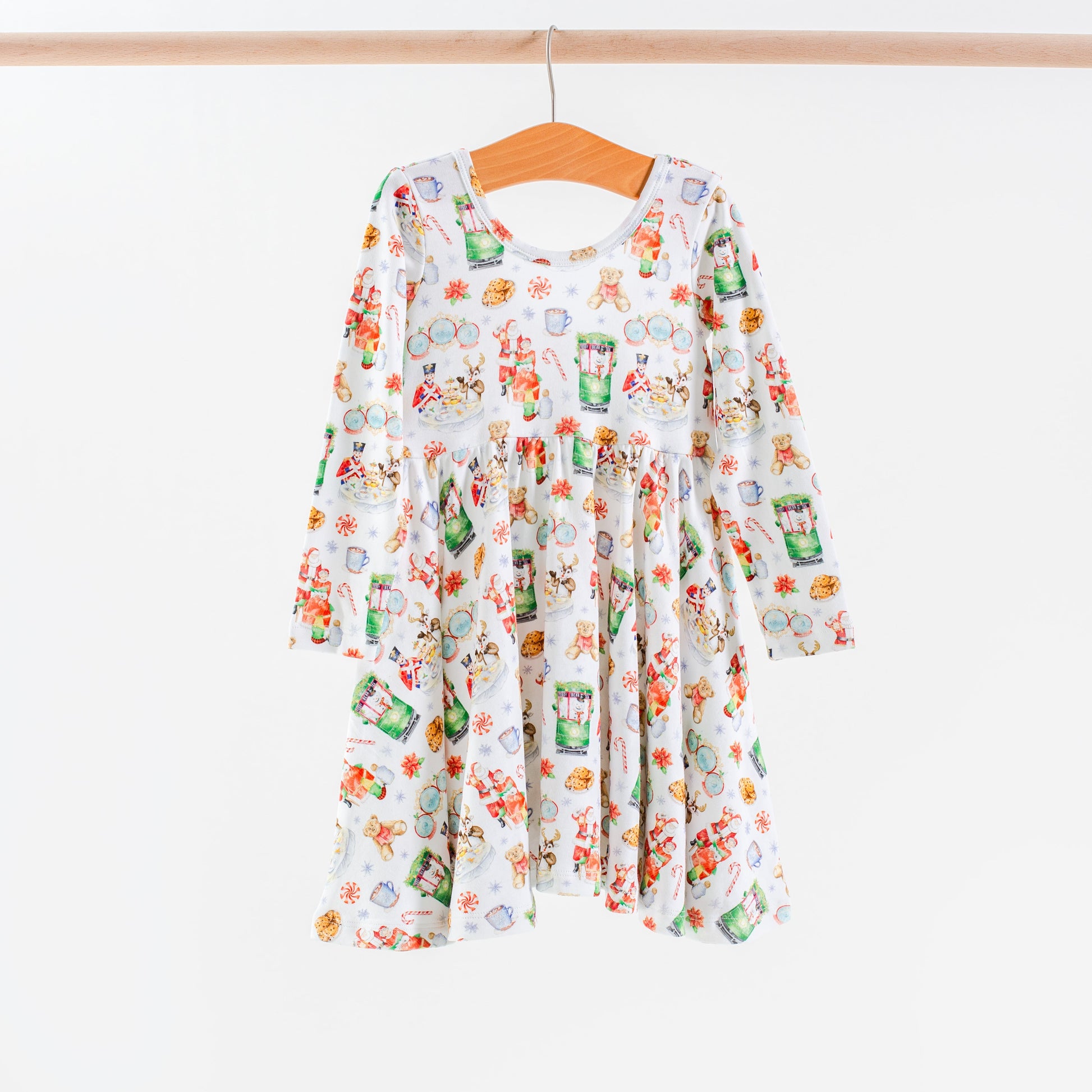 Teddy Bear Tea Organic Cotton Dress for Kids-Rogue Magnolia Custom Designs