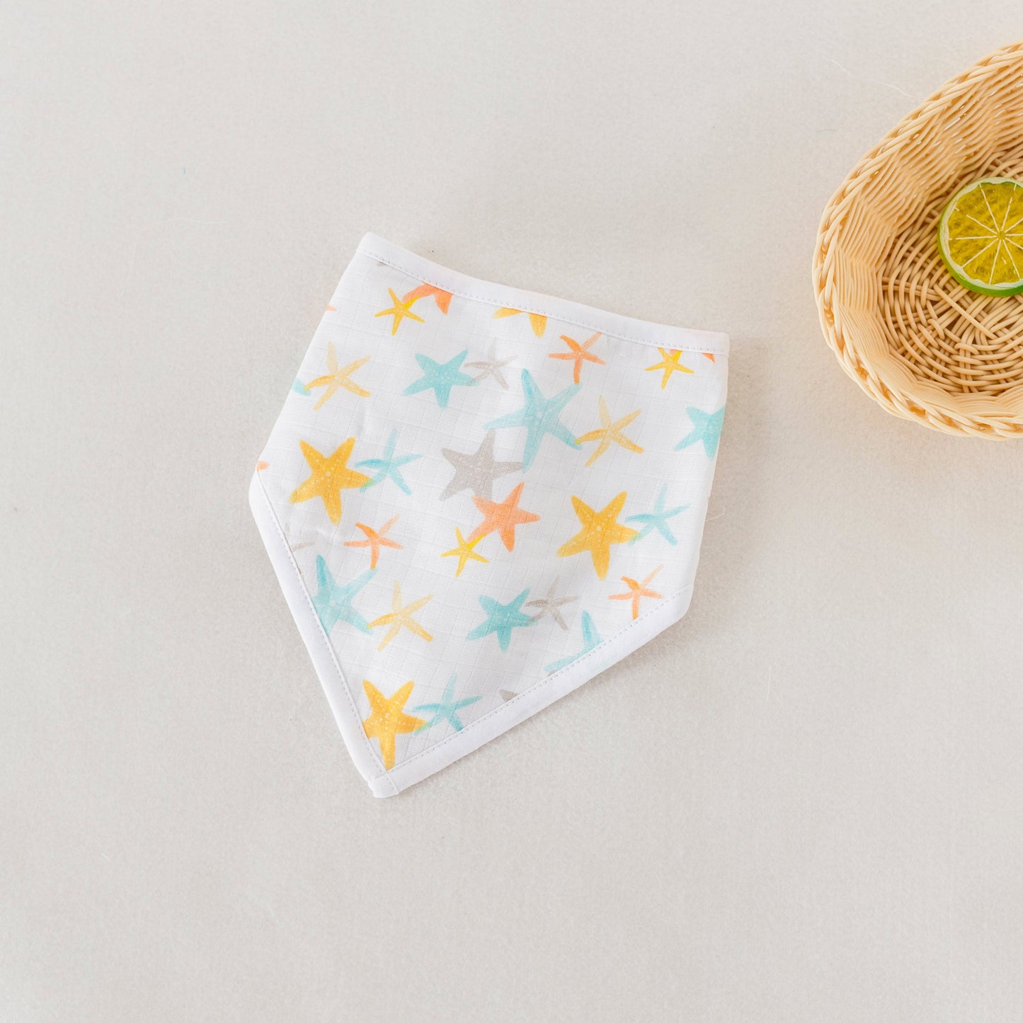 Starfish Organic Muslin Bib-Rogue Magnolia Custom Designs