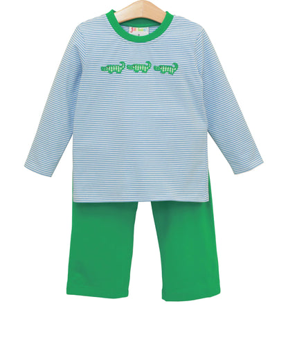 See Ya Later Pant Set – Boys Alligator Applique Outfit