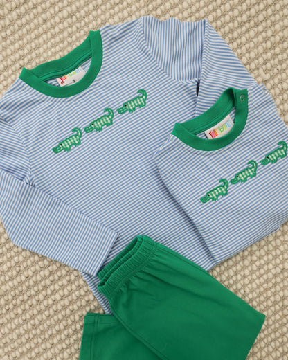 See Ya Later Romper – Baby Boys Alligator Applique Romper