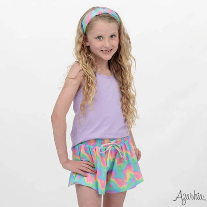 Top Knot Headband in Neon Wave