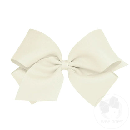 Classic Grosgrain Hair Bow (Plain Wrap) – Antique White