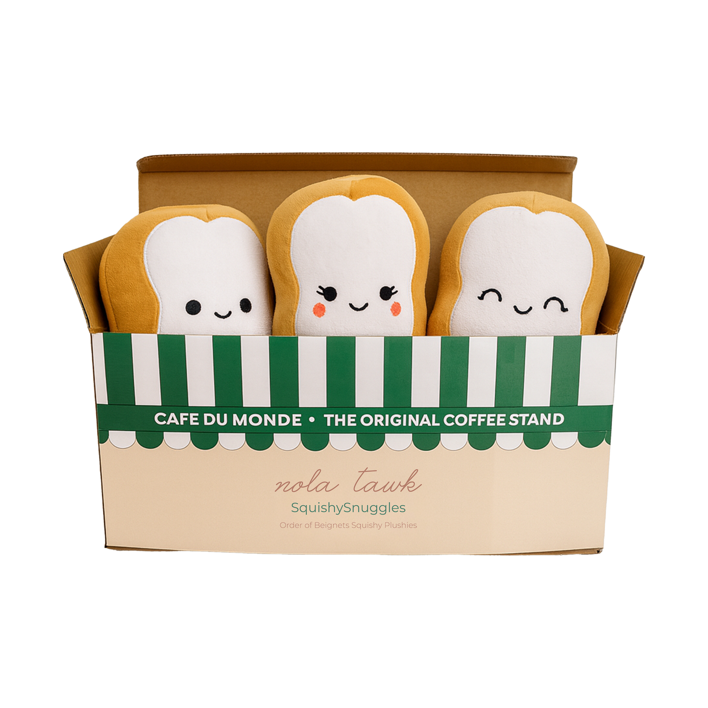 Beignets SquishySnuggles Plushies-Rogue Magnolia Custom Designs