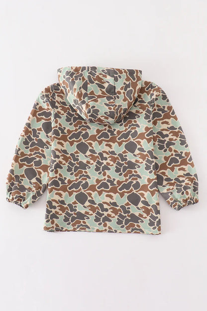 Camouflage Deer Embroidery Boy Hoodie