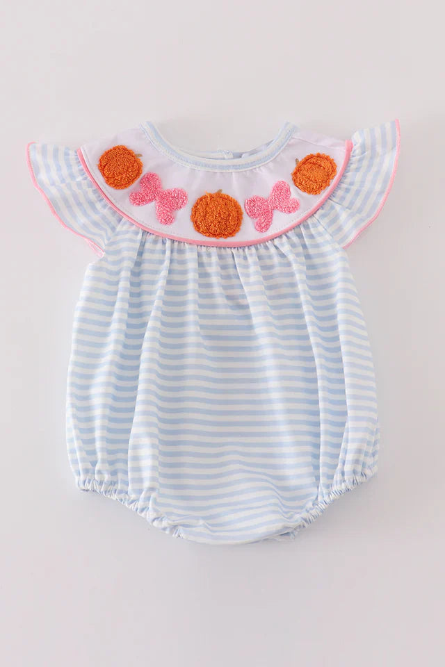 Pumpkin French Knot Girl Bubble – Baby Fall Outfit