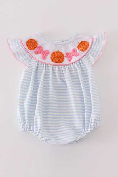 Pumpkin French Knot Girl Bubble – Baby Fall Outfit