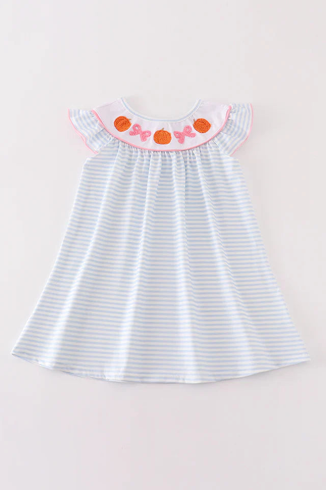 Pumpkin French Knot Dress – Fall Outfit for Girls