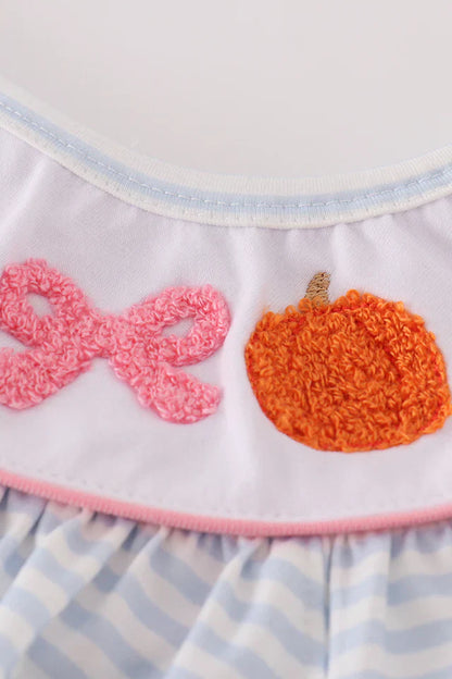 Pumpkin French Knot Dress – Fall Outfit for Girls