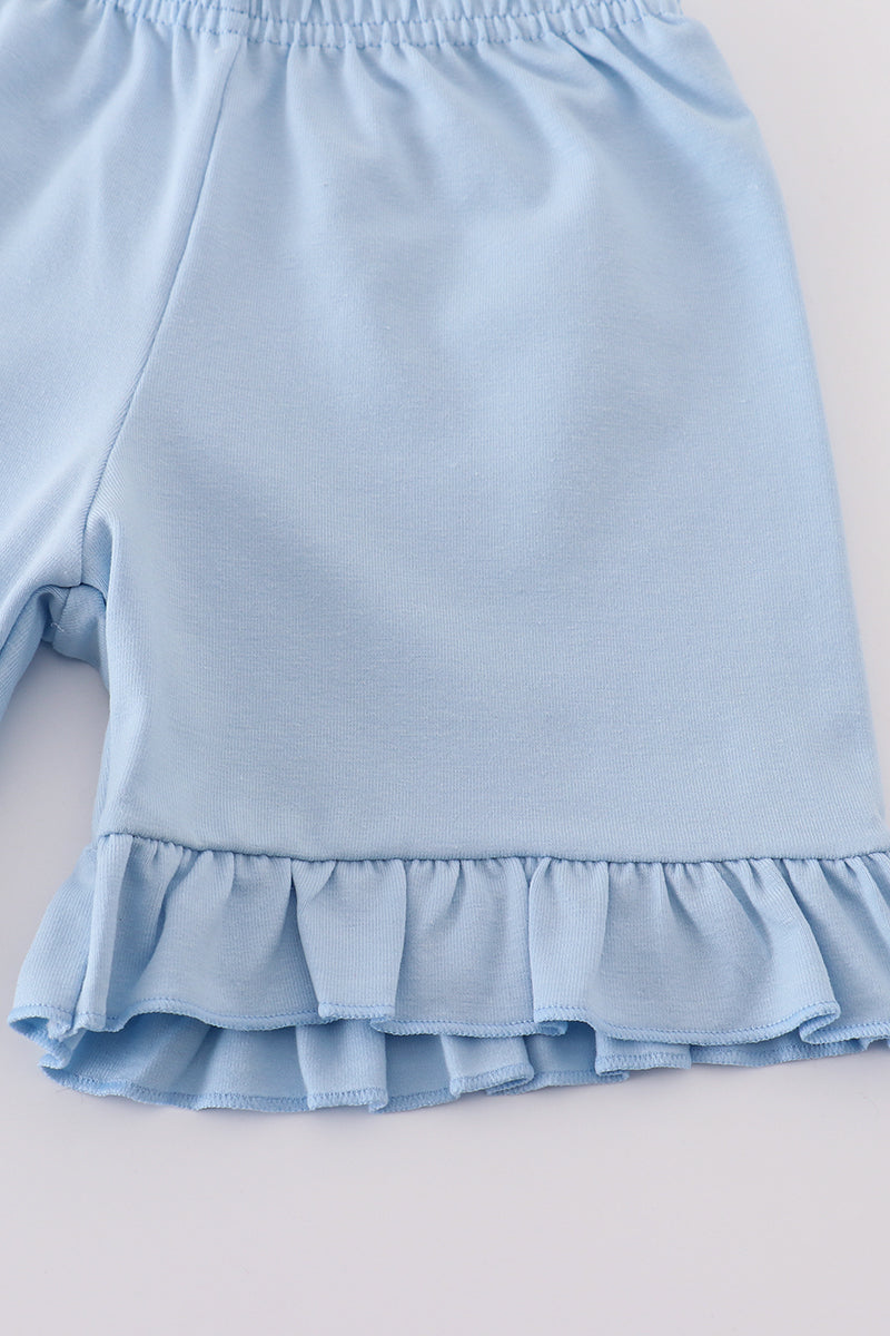 Cross Embroidery Girl Short Set