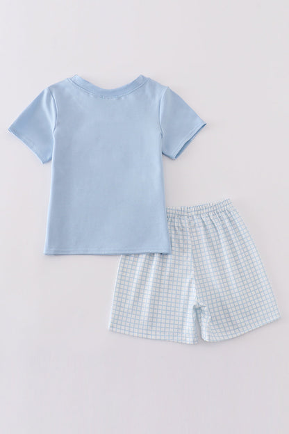 Cross Embroidery Boy Short Set
