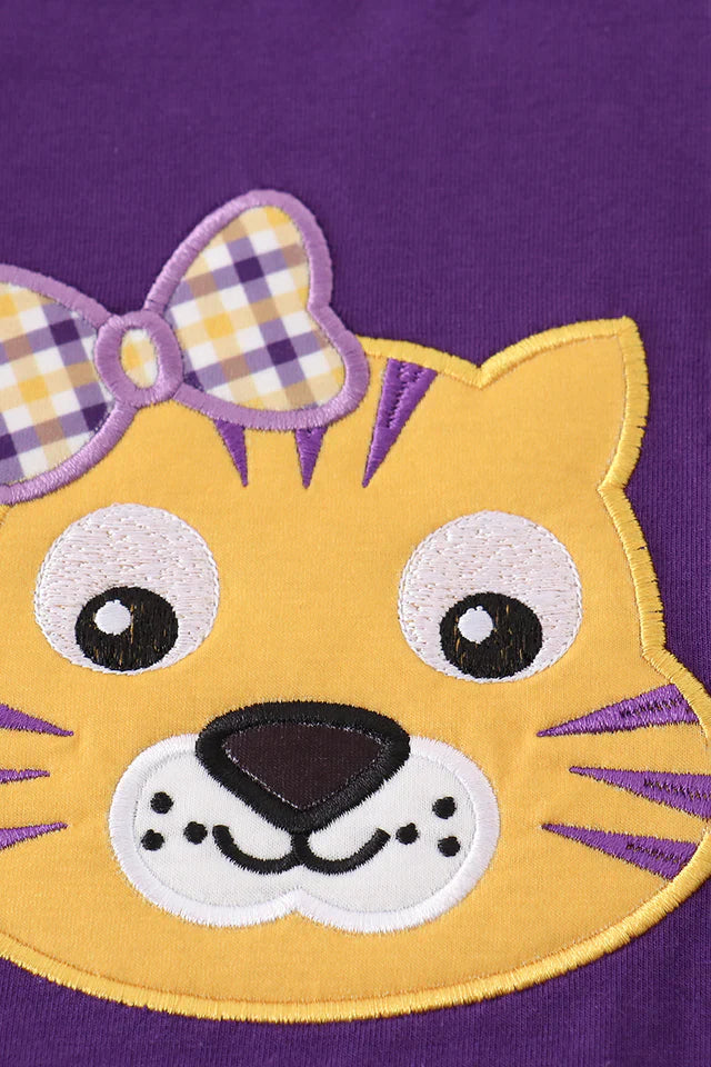 LSU Bow Tiger Applique Bubble