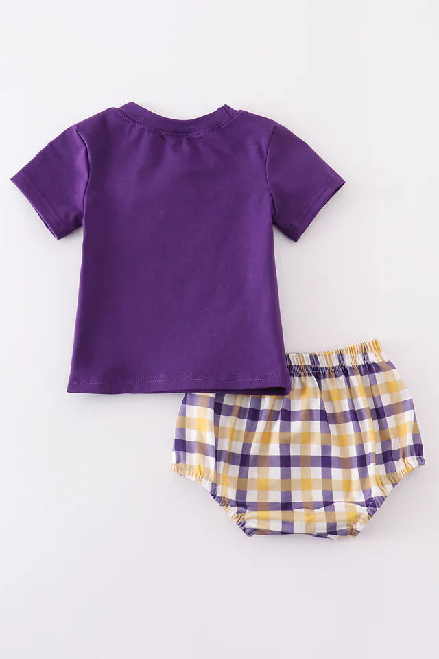 LSU Tiger Applique Diaper Set