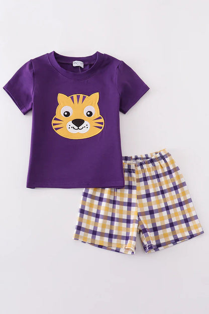 LSU Tiger Applique Boy Short Set