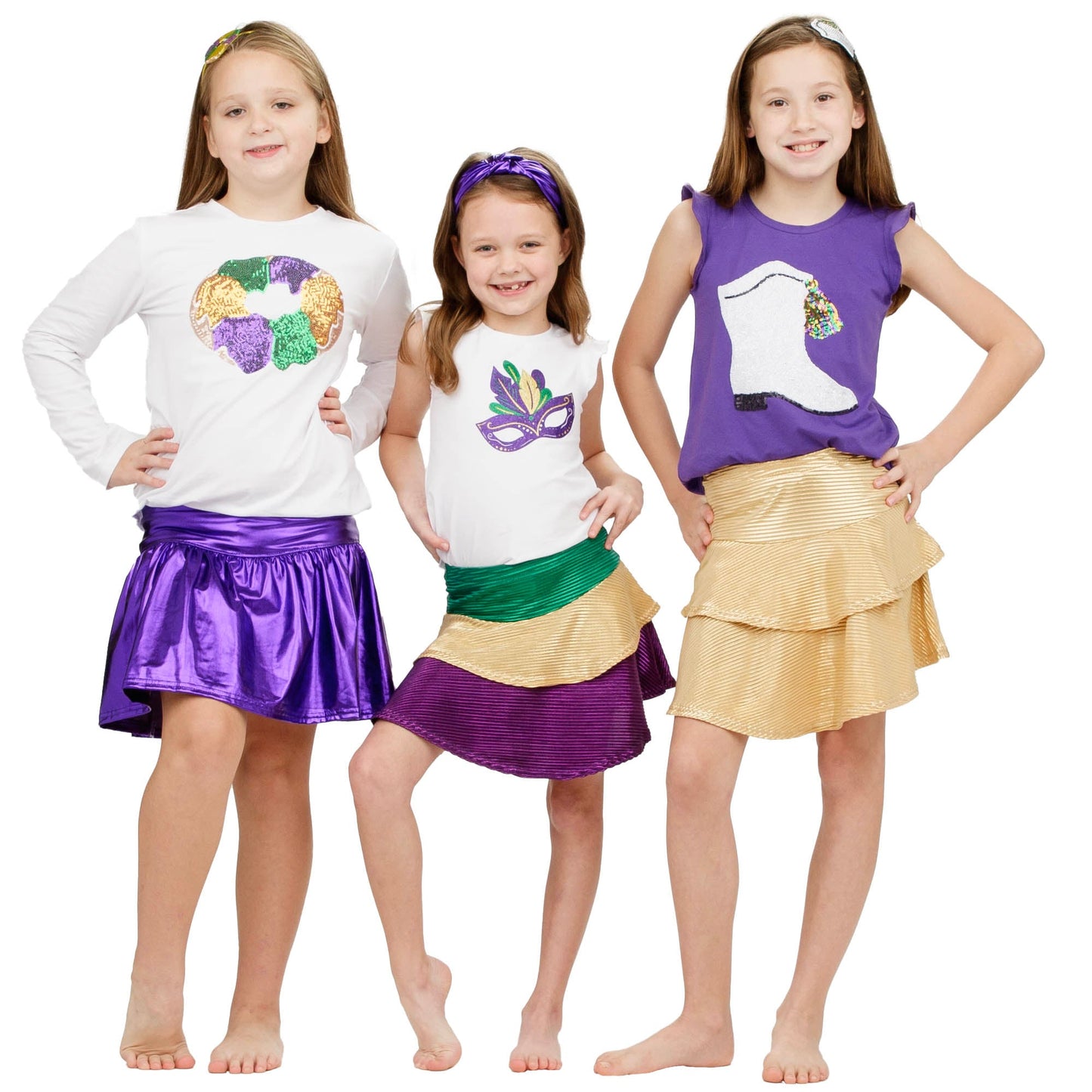 Slick Metallic Gathered Skort in Purple