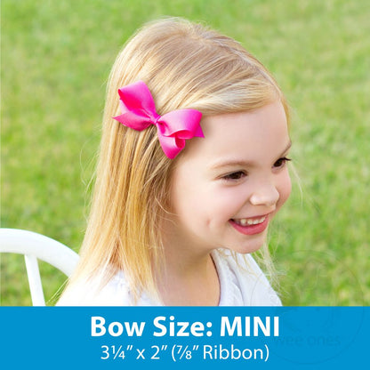 GIFT PACK! Two Mini Grosgrain Bows with Moonstitch Edge on Skinny Nylon Band – Red Set