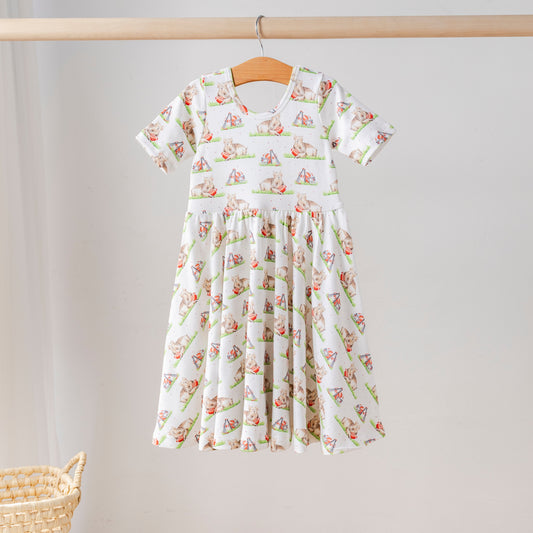 Mascot Mania in Arkansas Organic Cotton Dress for Kids-Rogue Magnolia Custom Designs