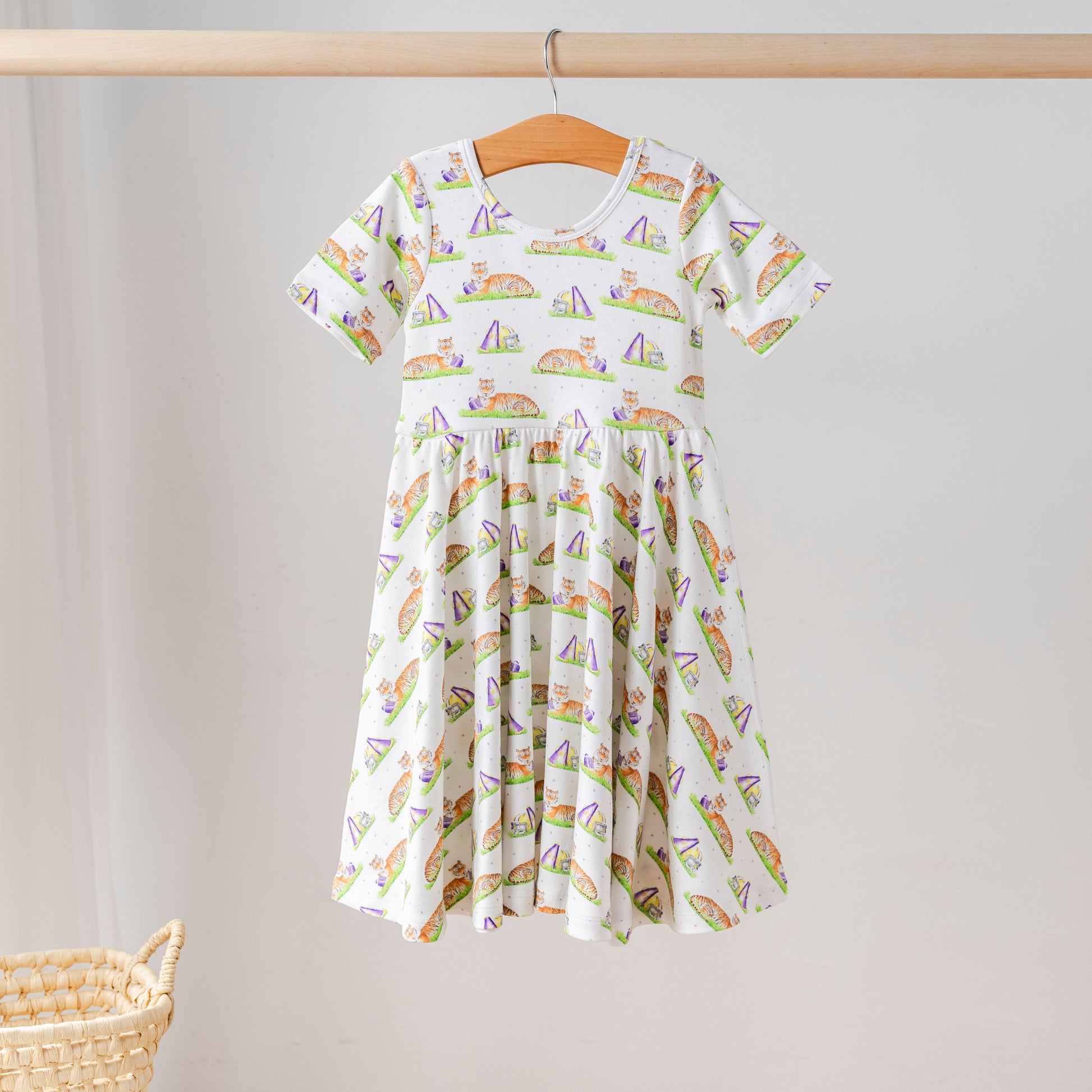 Mascot Mania in Louisiana Organic Cotton Dress for Kids-Rogue Magnolia Custom Designs